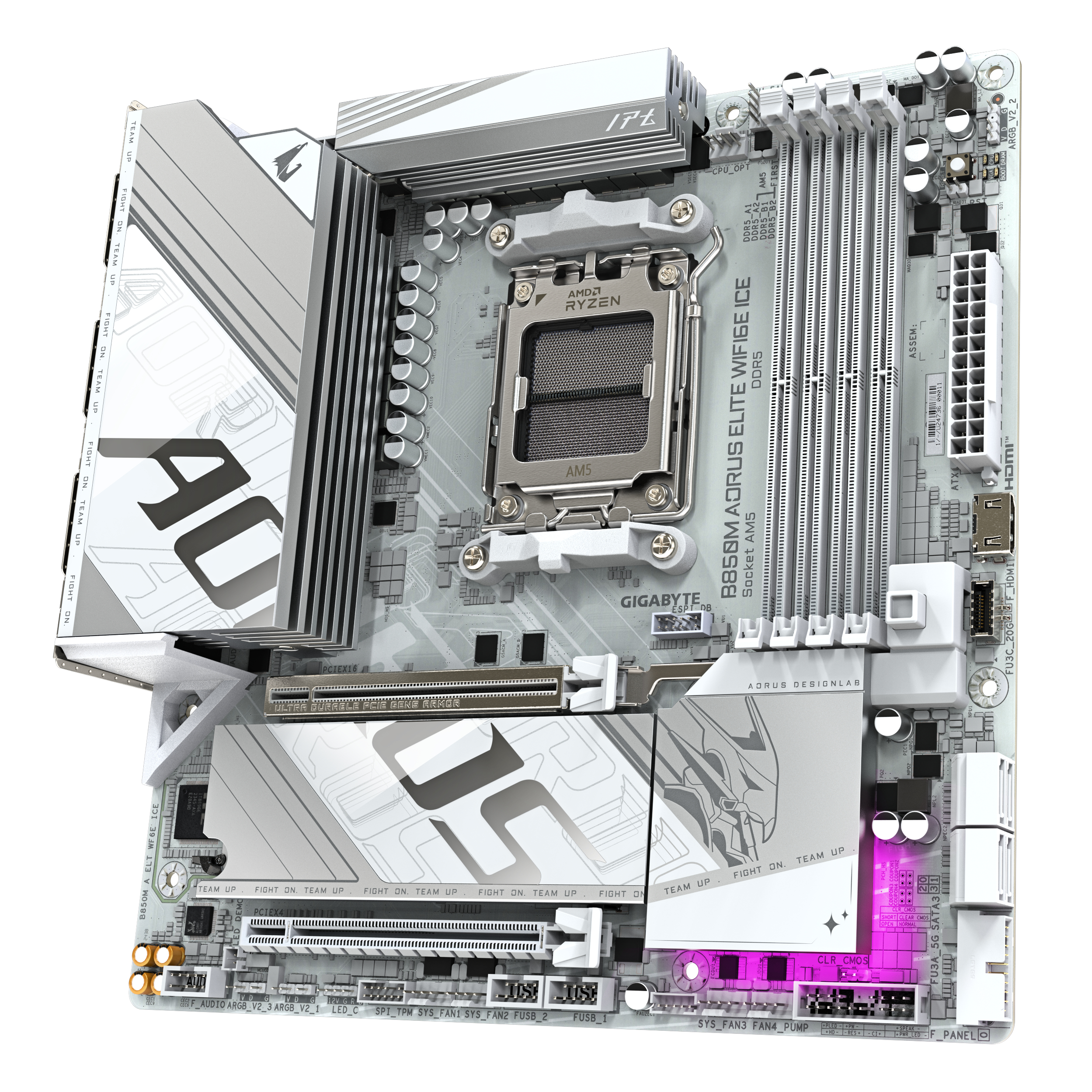Bekijk afbeelding 4 van Gigabyte AM5 B850M AORUS ELITE WIFI6E ICE - DDR5/2xM.2